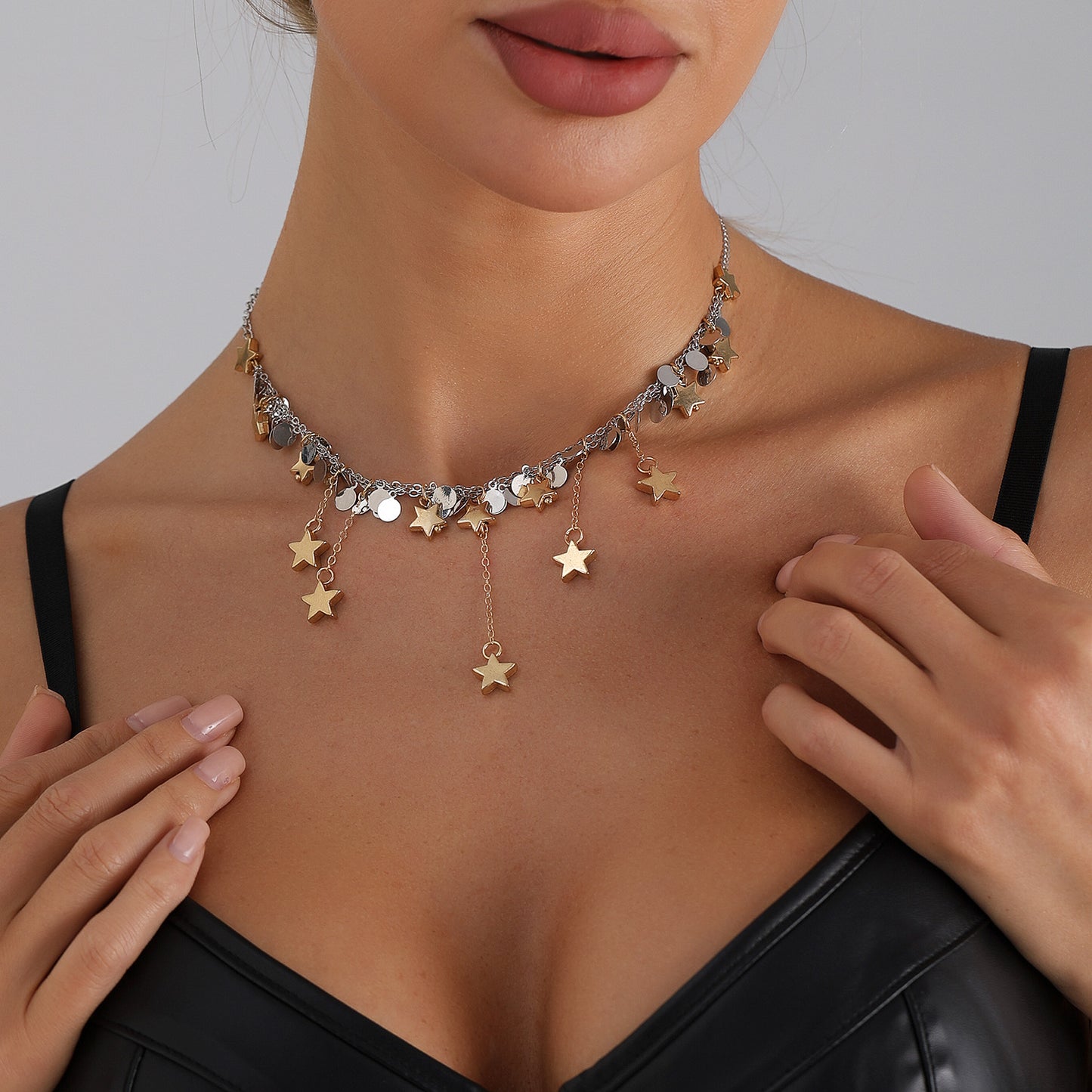Geometric Heart Alloy Plated Necklace for Women