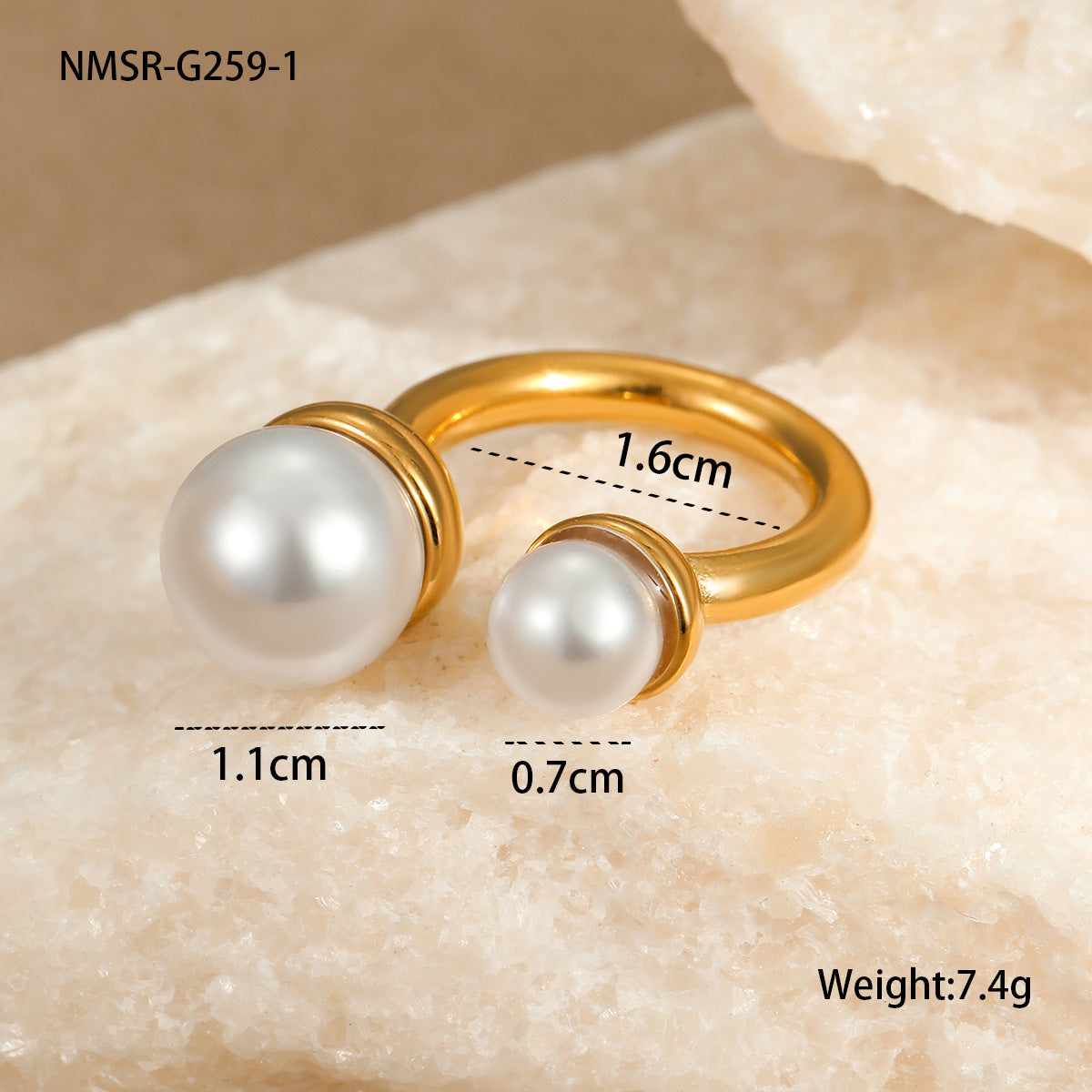 Anillo de acero inoxidable geométrico irregular minimalista con acabado chapado para joyería de moda femenina