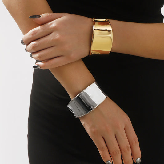 Bracciale a molla in ferro galvanizzato minimalista geometrico da donna