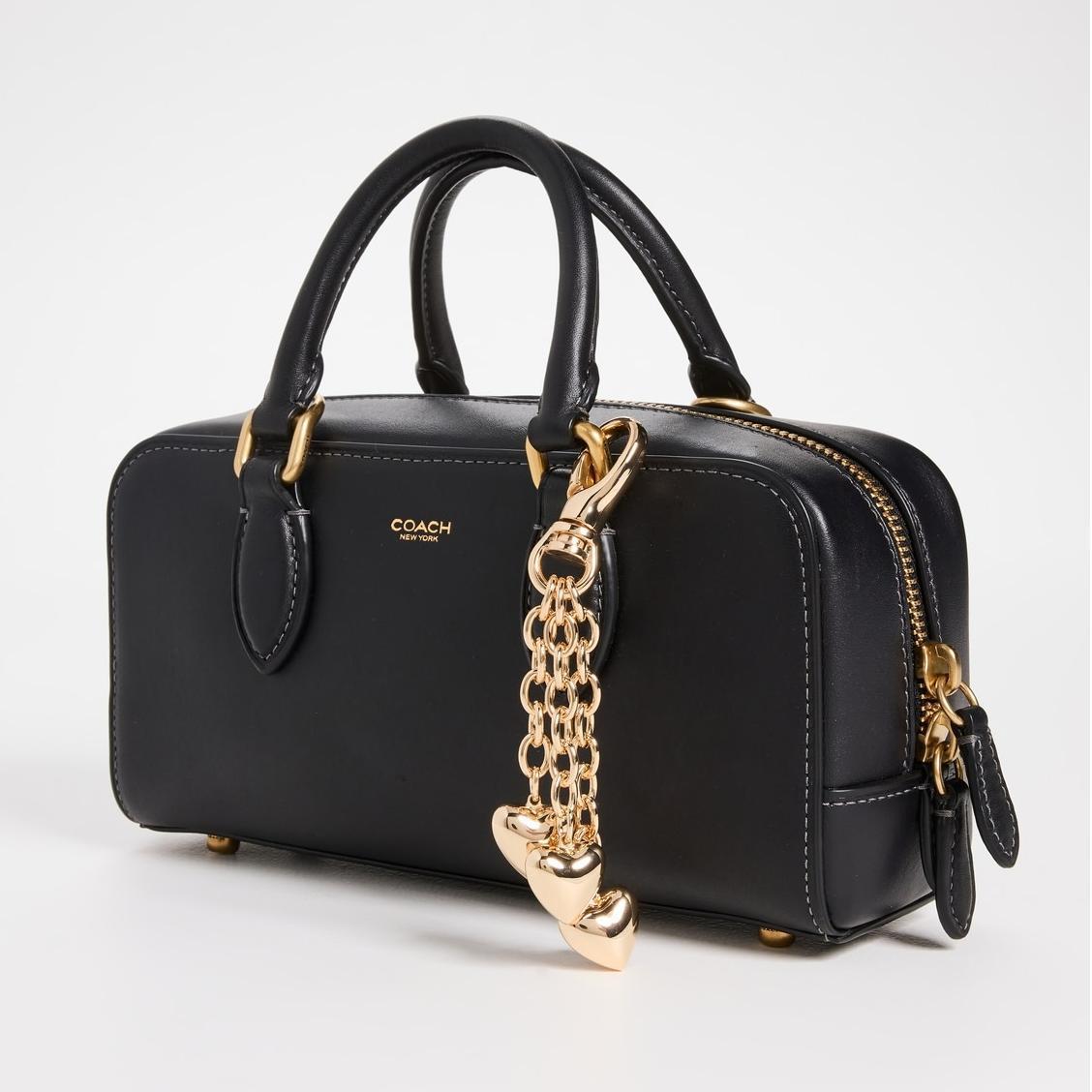 Sweet Plated Brass Animal Heart Teardrop Bag Charm with Ball Chain and Tassel