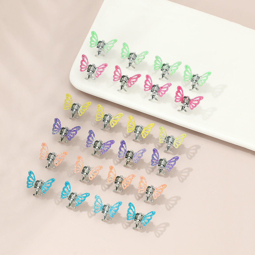 Butterfly-Shaped Alloy Hair Clip for Kids with Pressed Metal Craft, Princess Style Children's Hair Accessory for Bangs and Flyaway Hair