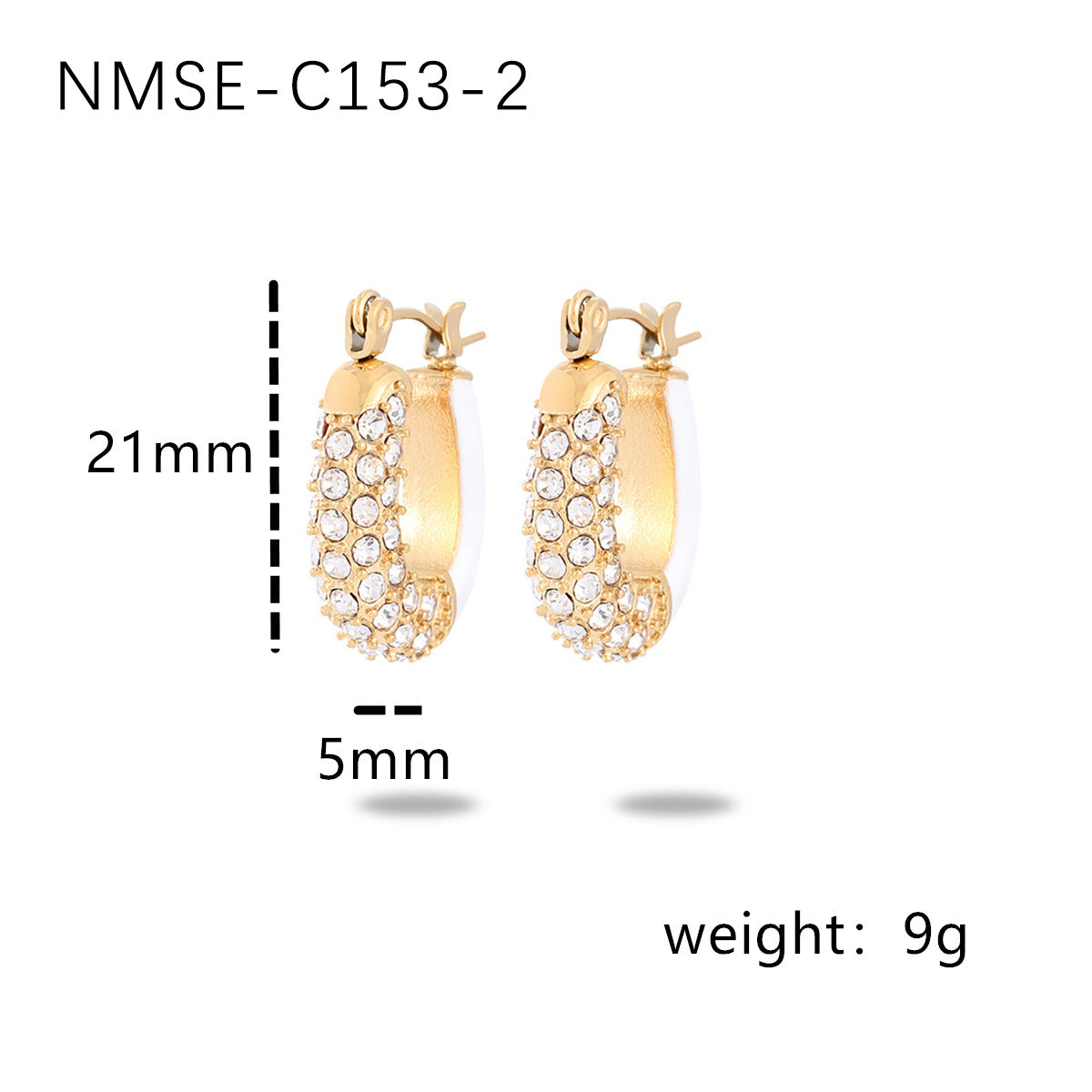Elegantes Pendientes de Acero Inoxidable de Titanio Esmaltado con Incrustaciones de Pedrería Geométrica de Inspiración Francesa para Mujer, Ropa de Oficina de Moda de Lujo Estilo Palacio