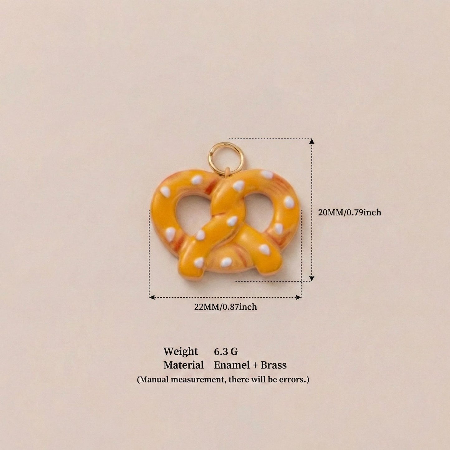 Sweet Plated Brass Apple Charm Bar
