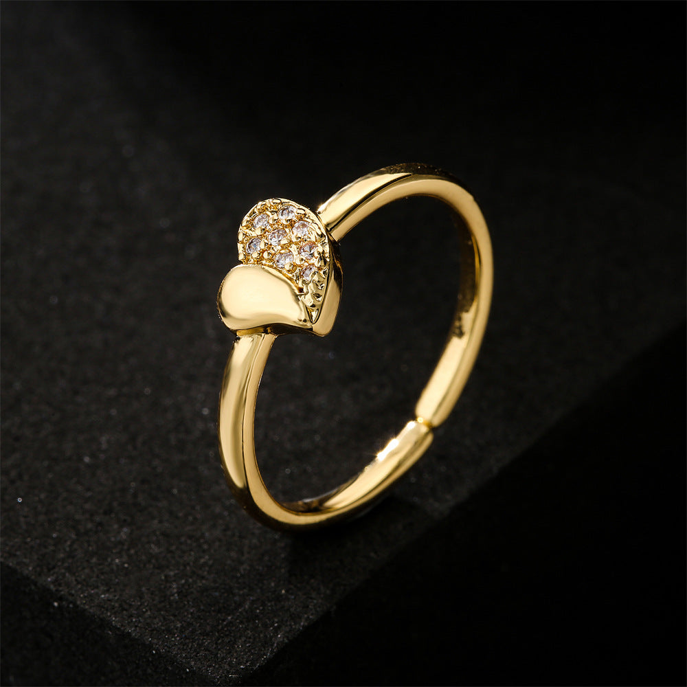 Minimalist Geometric Gold Plated Brass Ring for Women