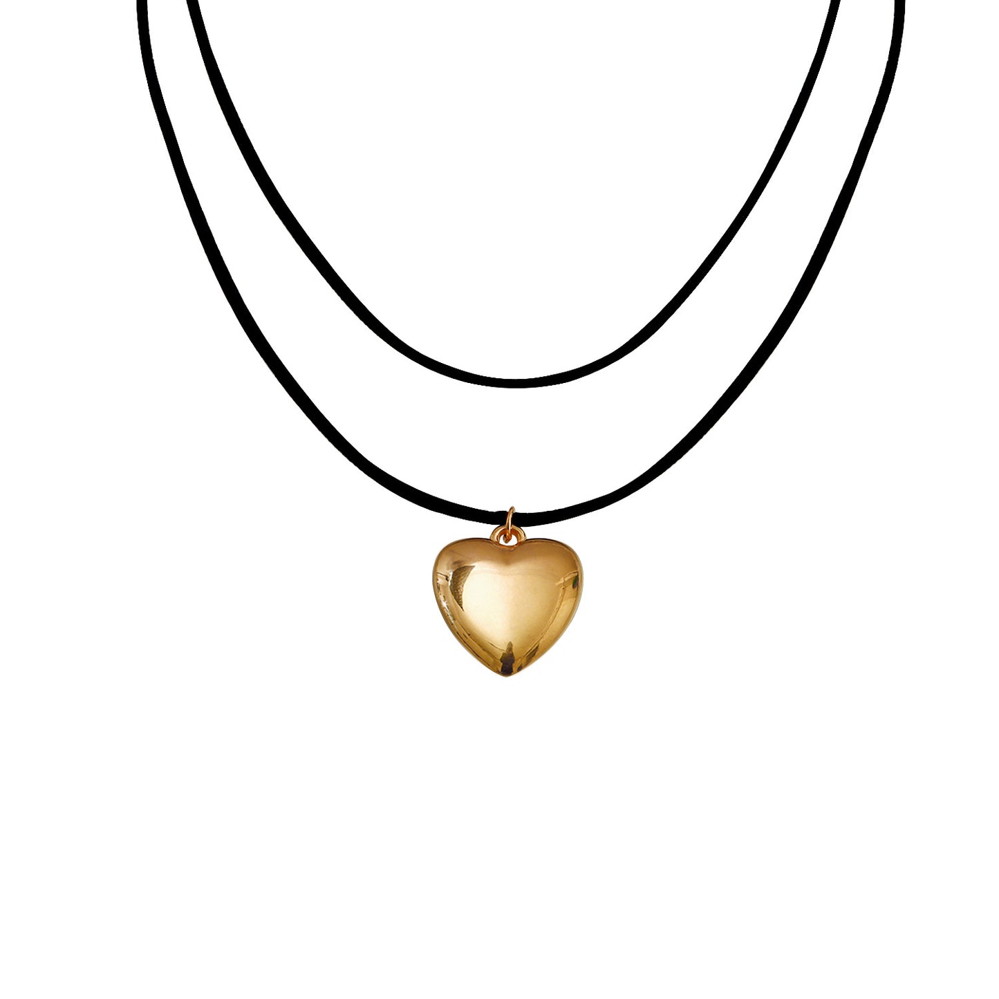 Minimalist Adjustable Choker Necklace with Geometric Heart Pendant in Alloy with Plated Finish for Women