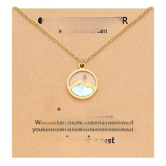Sweet Floral Oval Geometric Stainless Steel Plated Necklace Unisex Cable Chain