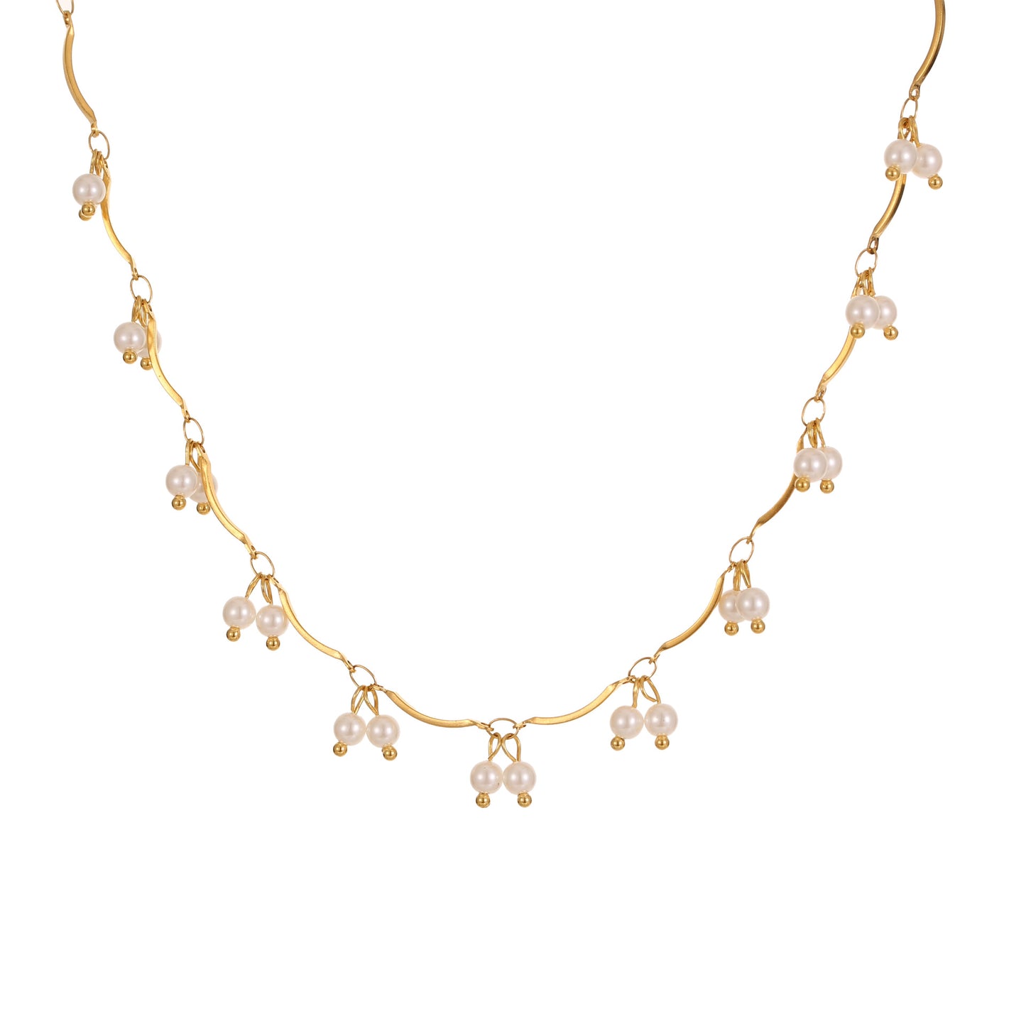 Collar Colgante de Acero Inoxidable Geométrico de Moda con Cadena en Y y Acabado Chapado para Mujer
