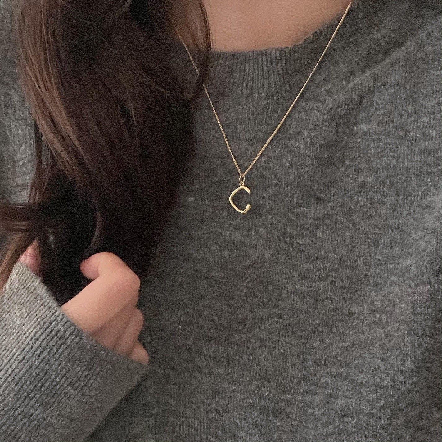 Minimalist Sweet 925 Sterling Silver Oval Geometric Ball Chain Necklace Irregular Design