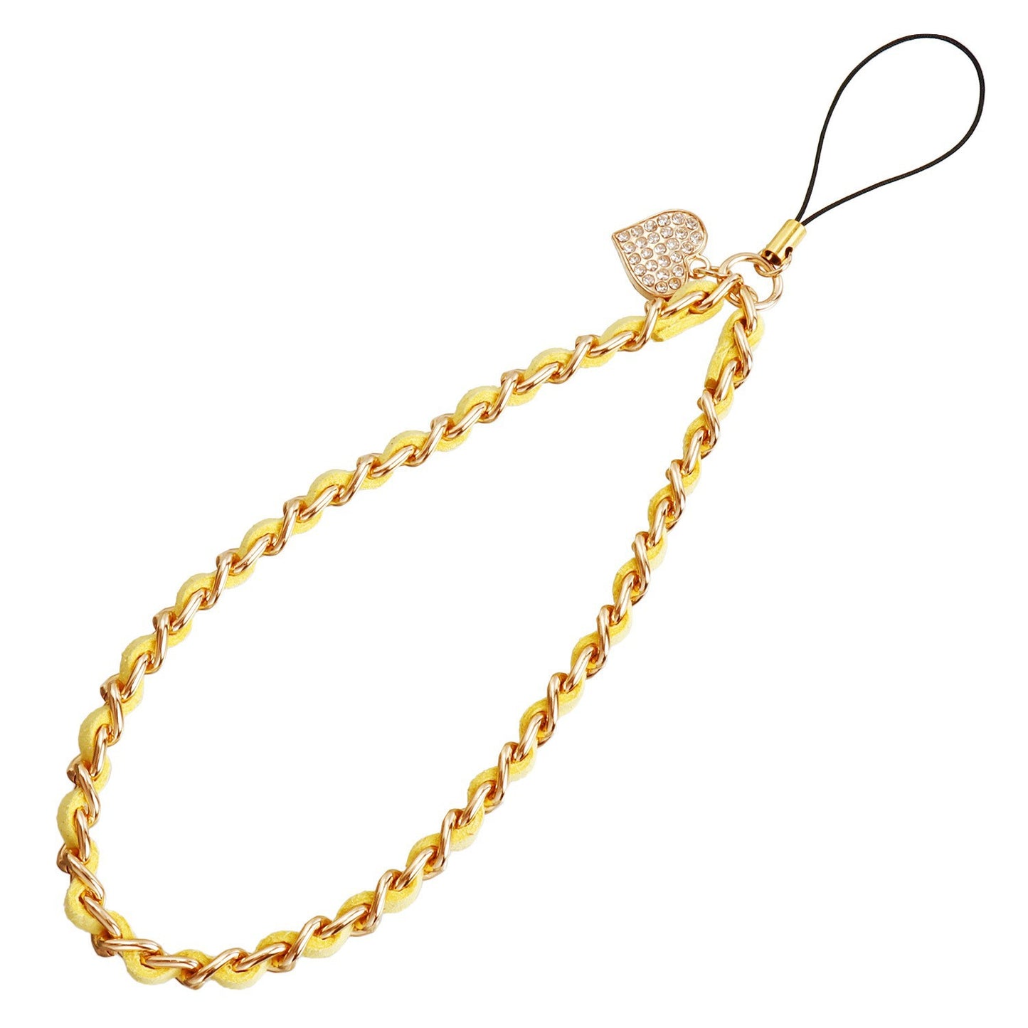 Minimalist Acrylic Heart Teardrop Plated Phone Chain Strap
