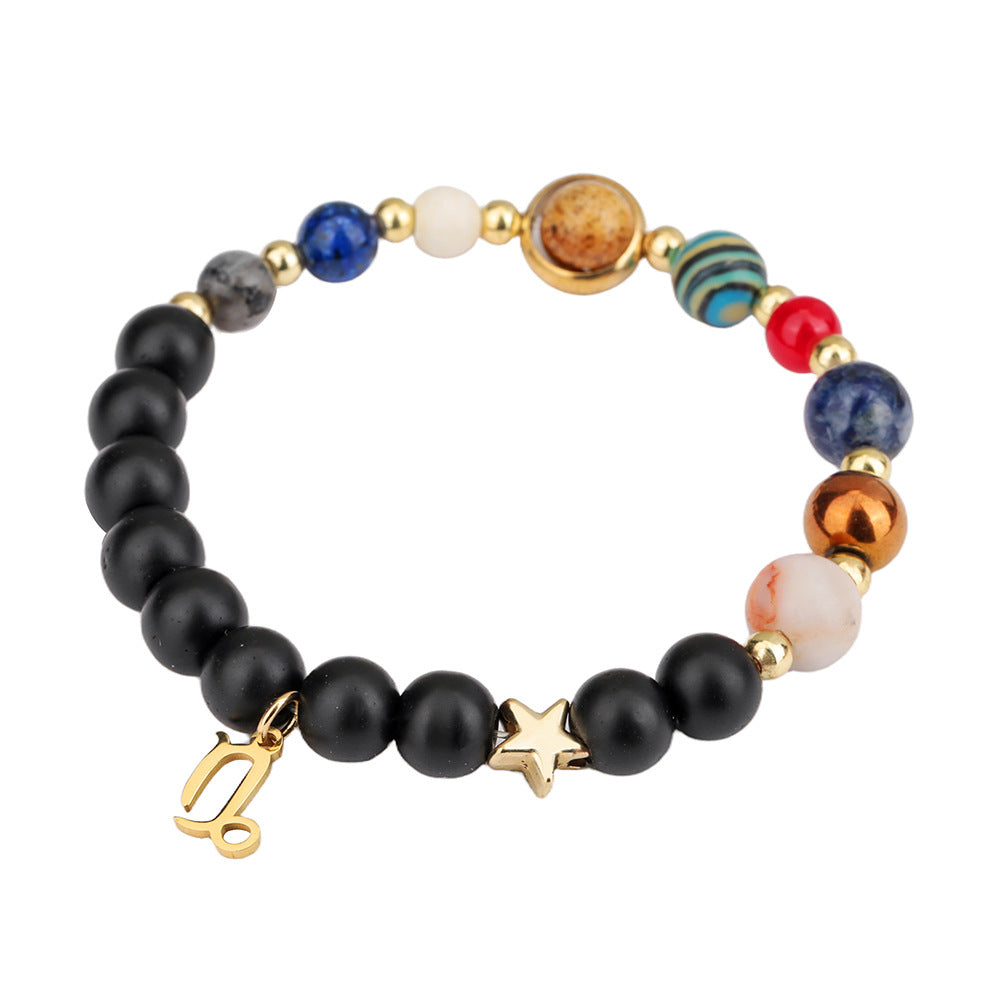 Constellation Geometric Stainless Steel and Alloy Beaded Bracelet with Natural Gemstone for Unisex