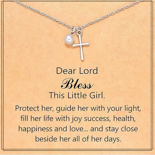 Minimalist Cross Zinc Alloy Plated Pendant Necklace with Curb Chain for Unisex