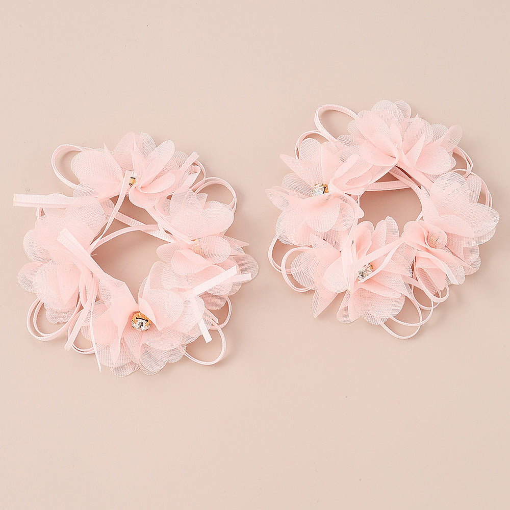 Sweet Children's Hair Tie with Bow Shape Fabric Hairband for Girls Princess Style Hair Accessory