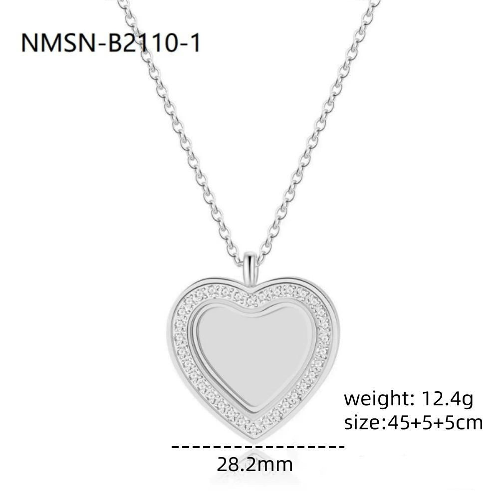 Collana con Ciondolo a Cuore Minimalista alla Moda in Acciaio Inossidabile con Finitura Placcata da Donna