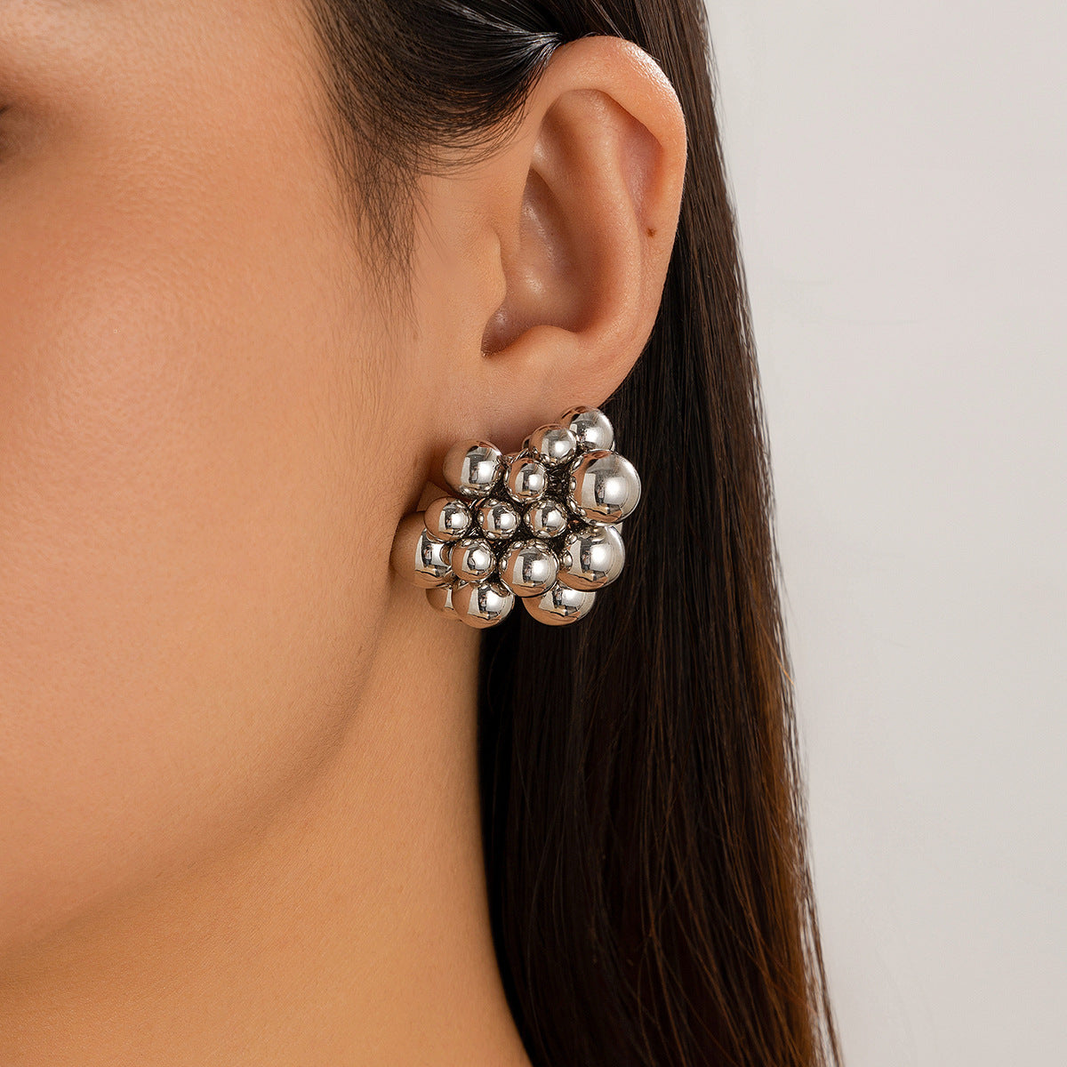 Minimalist Geometric Round Resin Plated Earrings for Women
