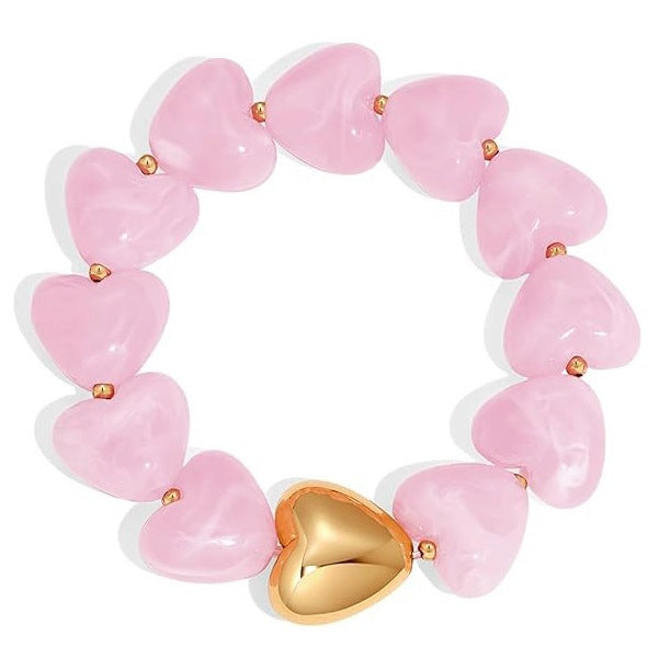 Bohemian Heart Acrylic Resin Bracelet for Women