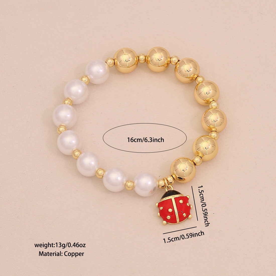 Fashion OL Style Insect-Shaped Imitation Pearl Beaded Bracelet for Women