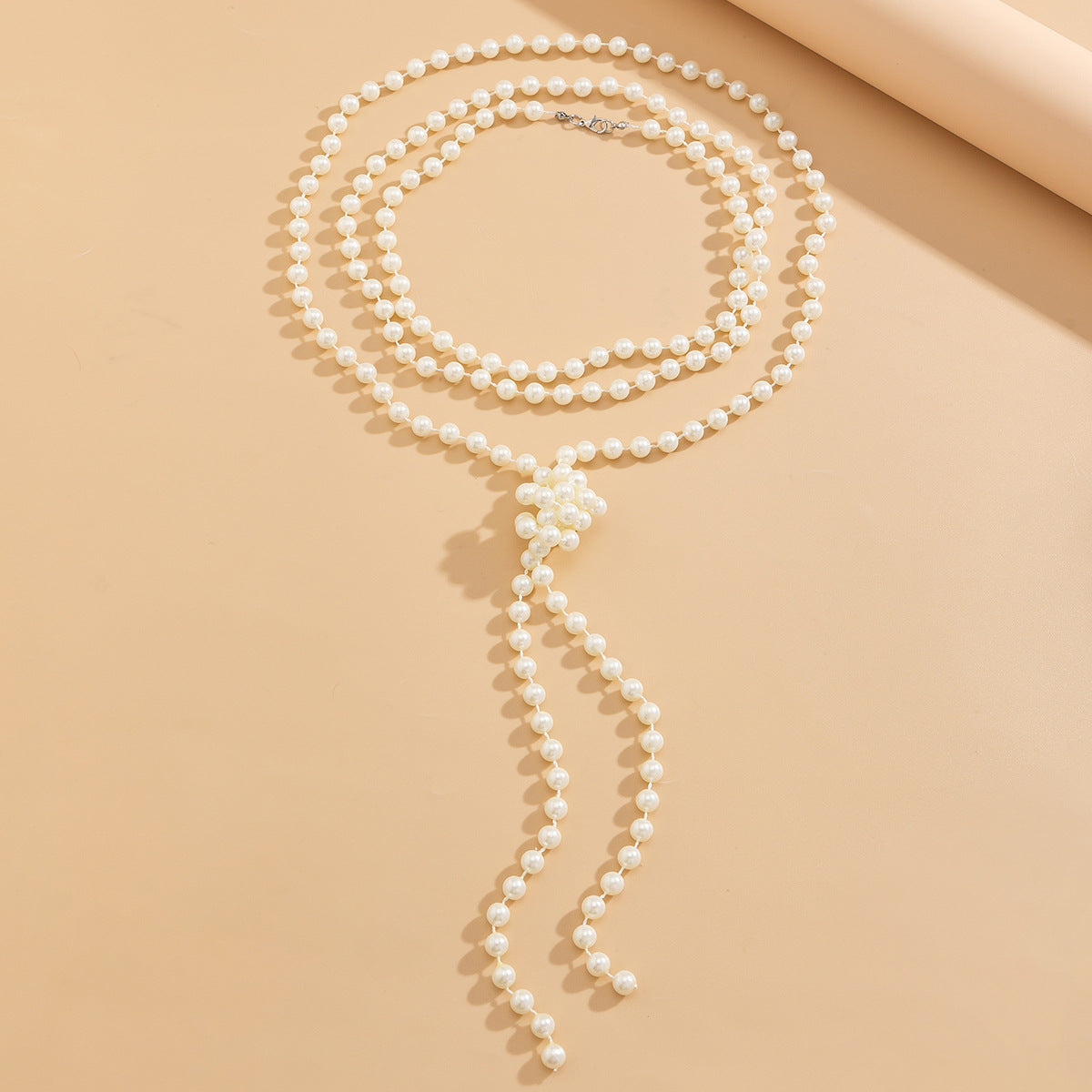 Elegant Geometric Faux Pearl Plated Alloy Necklace Set for Women