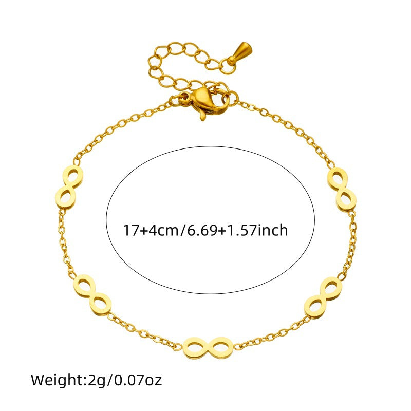 Conjunto de collar, pendientes y pulsera minimalistas bañados en acero inoxidable con forma de número para mujer