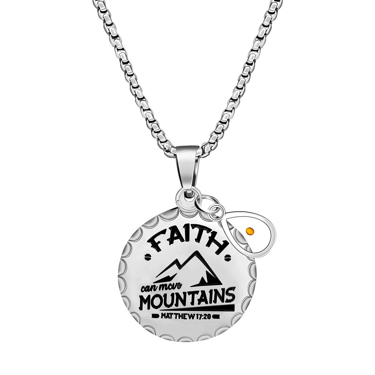 Collana con Pendente Geometrico Minimalista in Acciaio Inossidabile con Ciondolo a Moneta in Titanio Lucido per Unisex