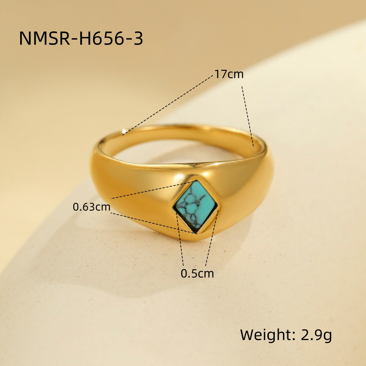 Anillo de acero inoxidable geométrico minimalista con acabado chapado para mujer, joya llamativa a la moda con forma cuadrada