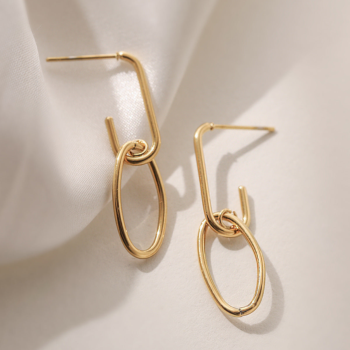 Minimalist 18K Gold Plated Stainless Steel Geometric Earrings for Women