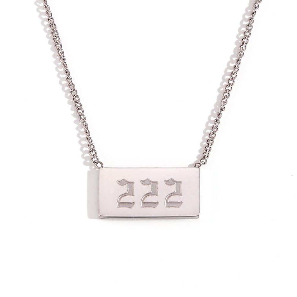 Minimalist Geometric Number Pendant Necklace for Women in Stainless Steel with Plated Finish