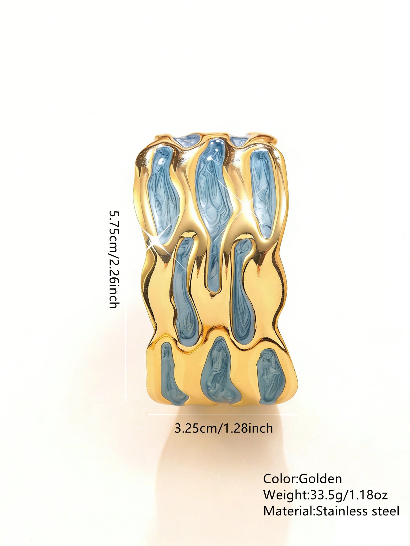 Elegante Pulsera Abierta de Lujo Floral con Esmalte de Aceite de Acero Inoxidable y Titanio con Cereza