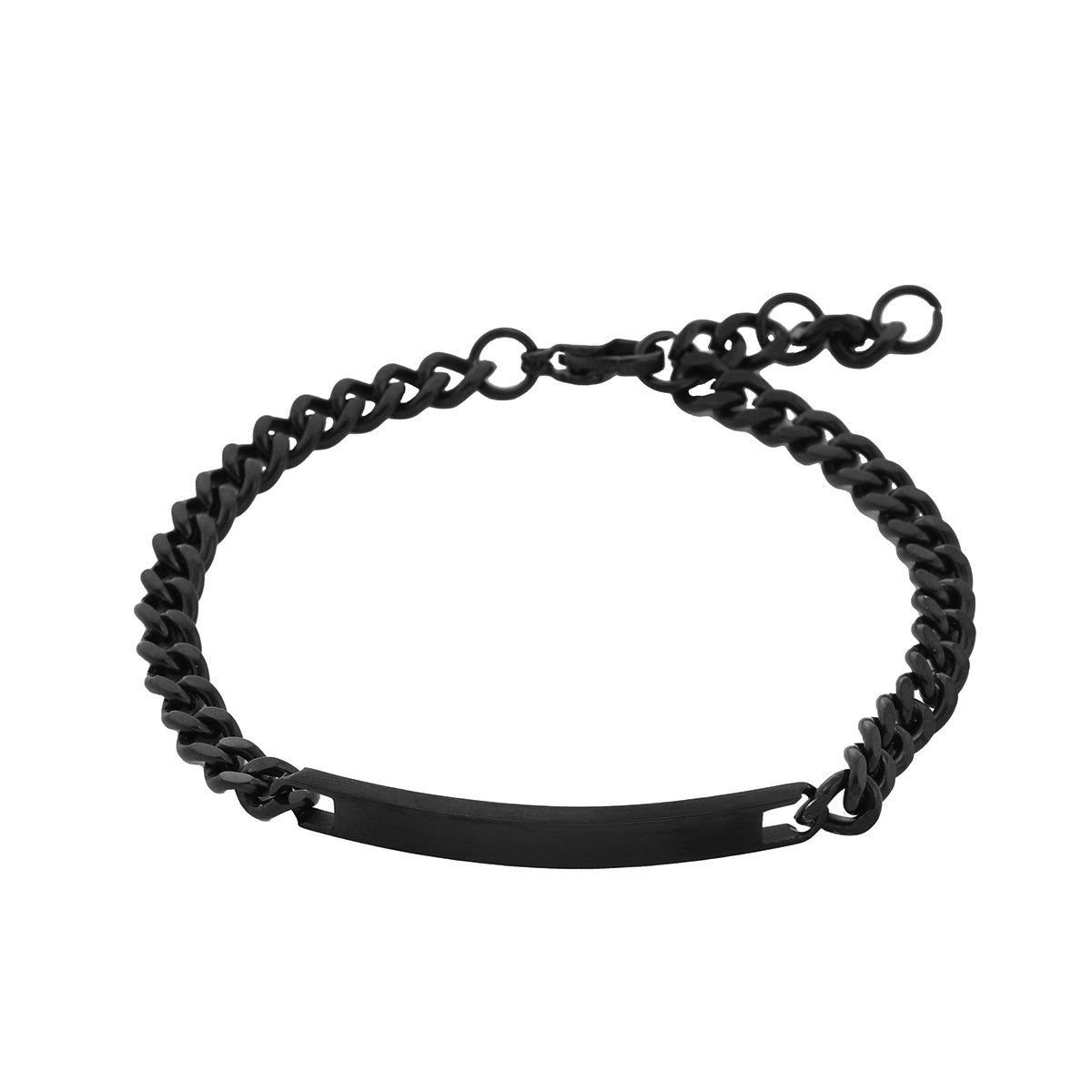 18K Gold Plated Geometric Rectangle Titanium Steel DIY Charm Bar Bracelet for Women