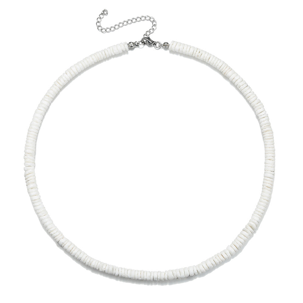 Sweet Casual Irregular Geometric Shell Stainless Steel Necklace Multi-Layer Cable Chain for Women
