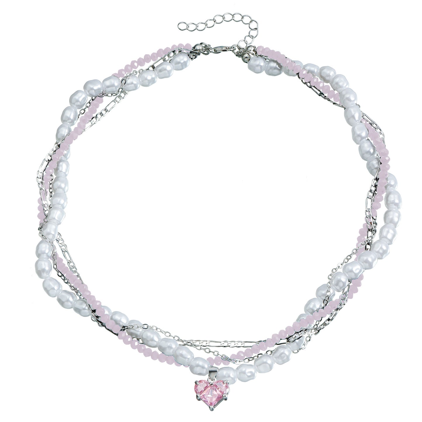 Fashion Minimalist Heart-Shaped Alloy Pendant Necklace with Plated Finish for Women Locket Chain Multi-Layer Clavicle Jewelry