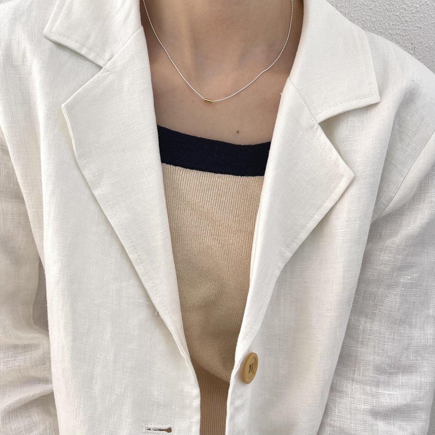 Collana Minimalista da Donna in Argento Sterling 925 con Sfera e Catena