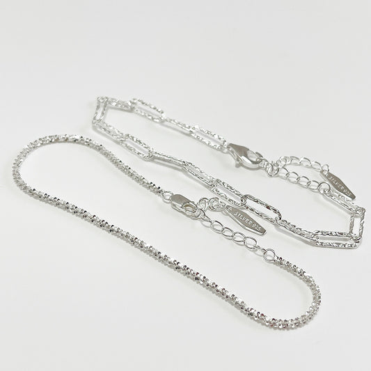 Pulsera rústica de plata de ley S925 con diseño floral y eslabones de coliflor con acabado chapado