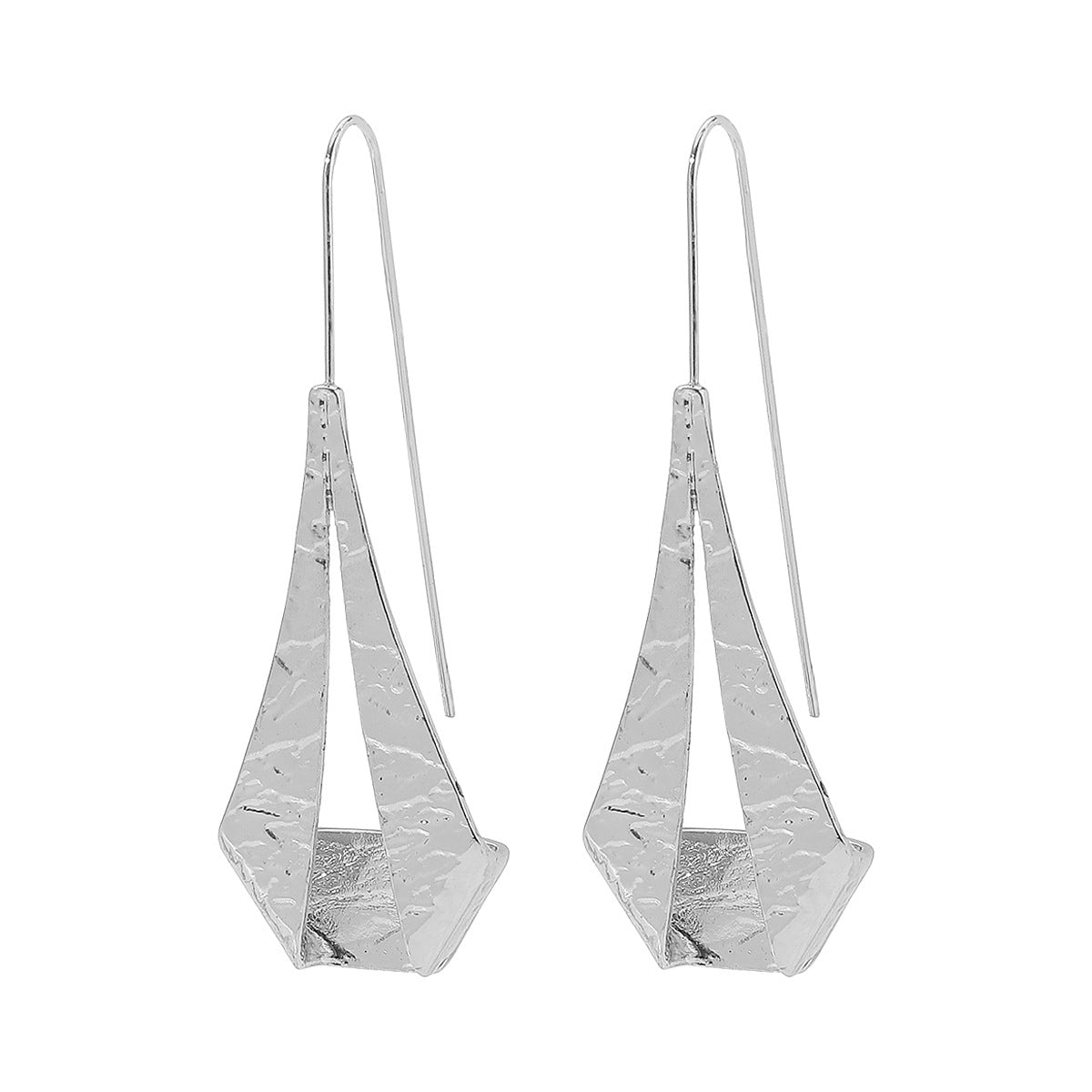 Pendientes de aro minimalistas de metal con forma de gota en aleación con acabado galvanizado para mujer