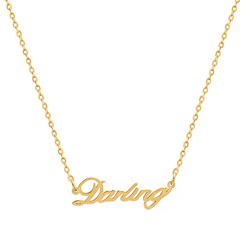 Collar con colgante geométrico minimalista de acero de titanio para mujeres y hombres con cadena de clavícula estilo relicario con acabado chapado en oro