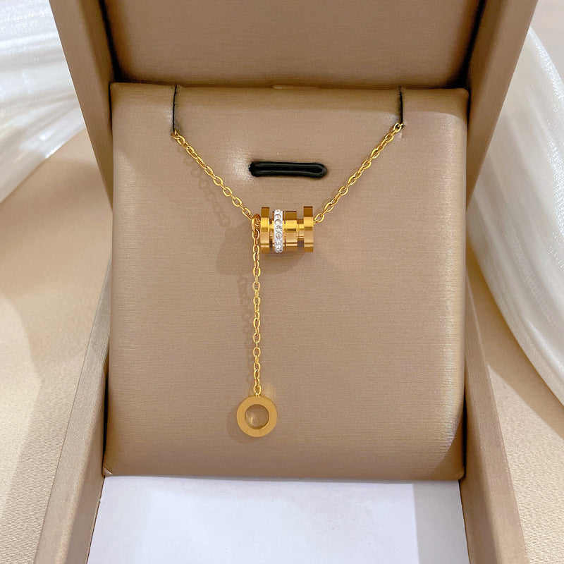 Minimalist Plated Titanium Steel Geometric Necklace for Unisex