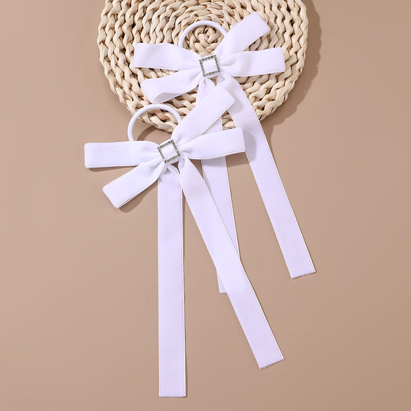Minimalist Cartoon Bow-Shaped Fabric Hair Tie for Kids with Macaron Color Accents