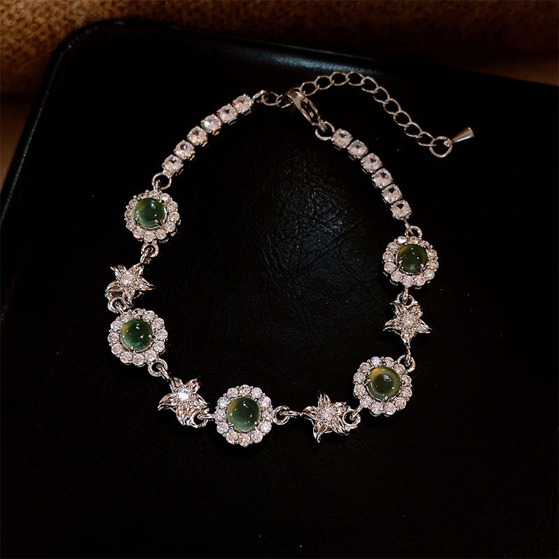 Luxury Elegant Geometric Alloy Plated Bracelet with Cubic Zirconia for Women