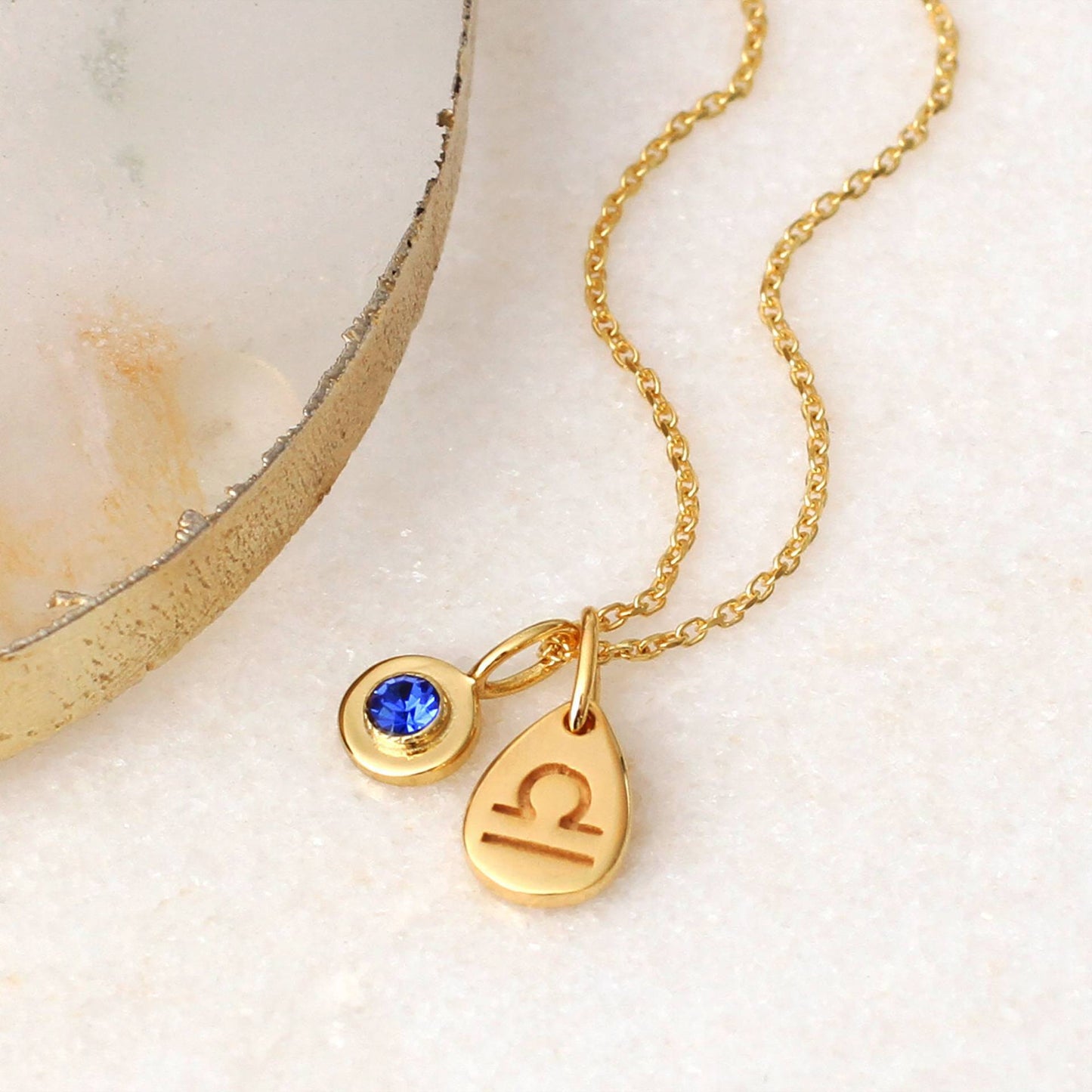 Minimalist Titanium Steel Geometric Pendant with Cubic Zirconia and Zodiac Birthstone Engraving