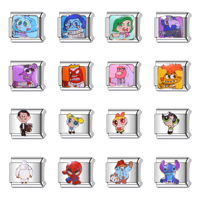 Sweet Cartoon Plated Stainless Steel DIY Charm Bar Bracelet Unisex