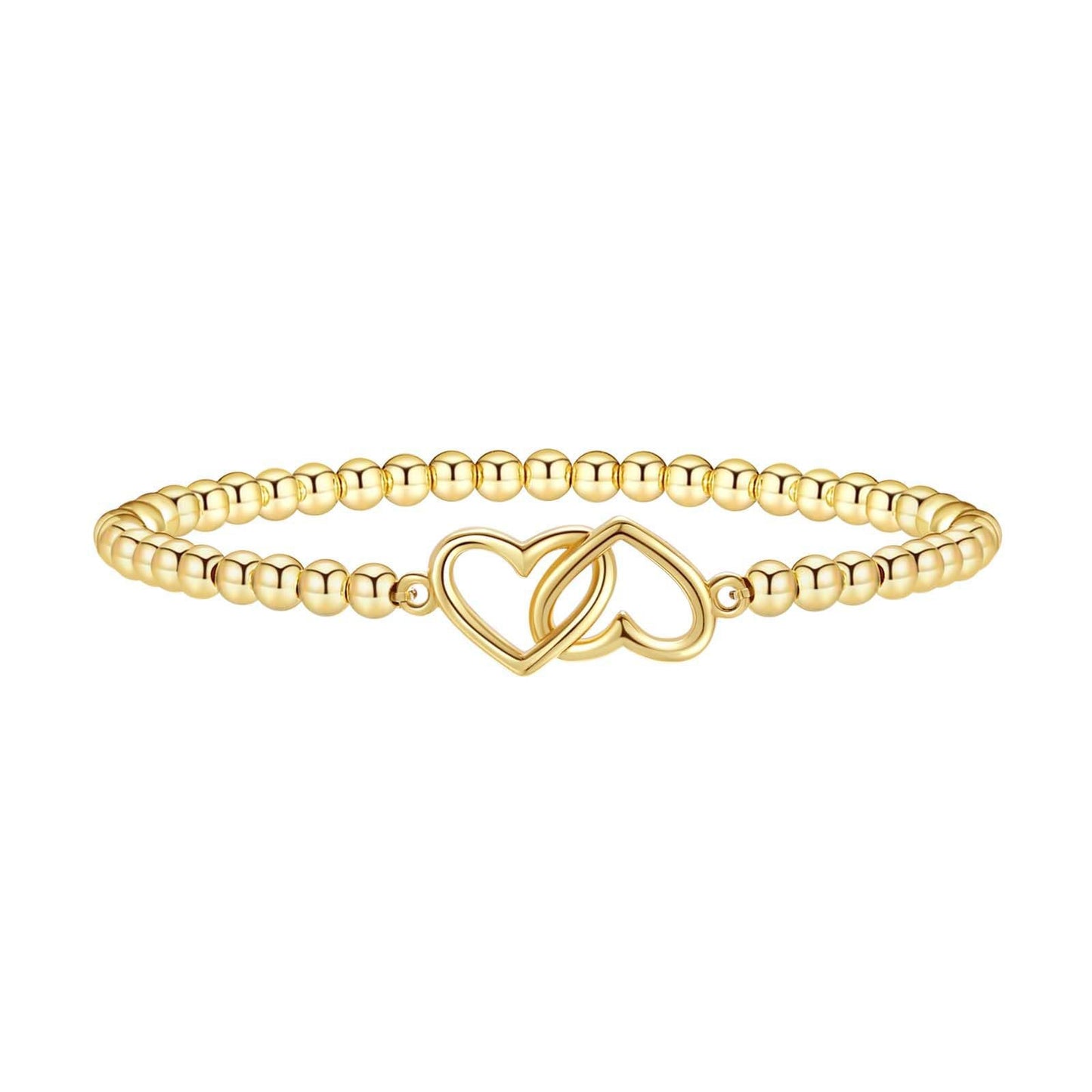 Minimalist Elegant Brass Plated Bow Bracelet for Women Adjustable Beaded Hand Jewelry