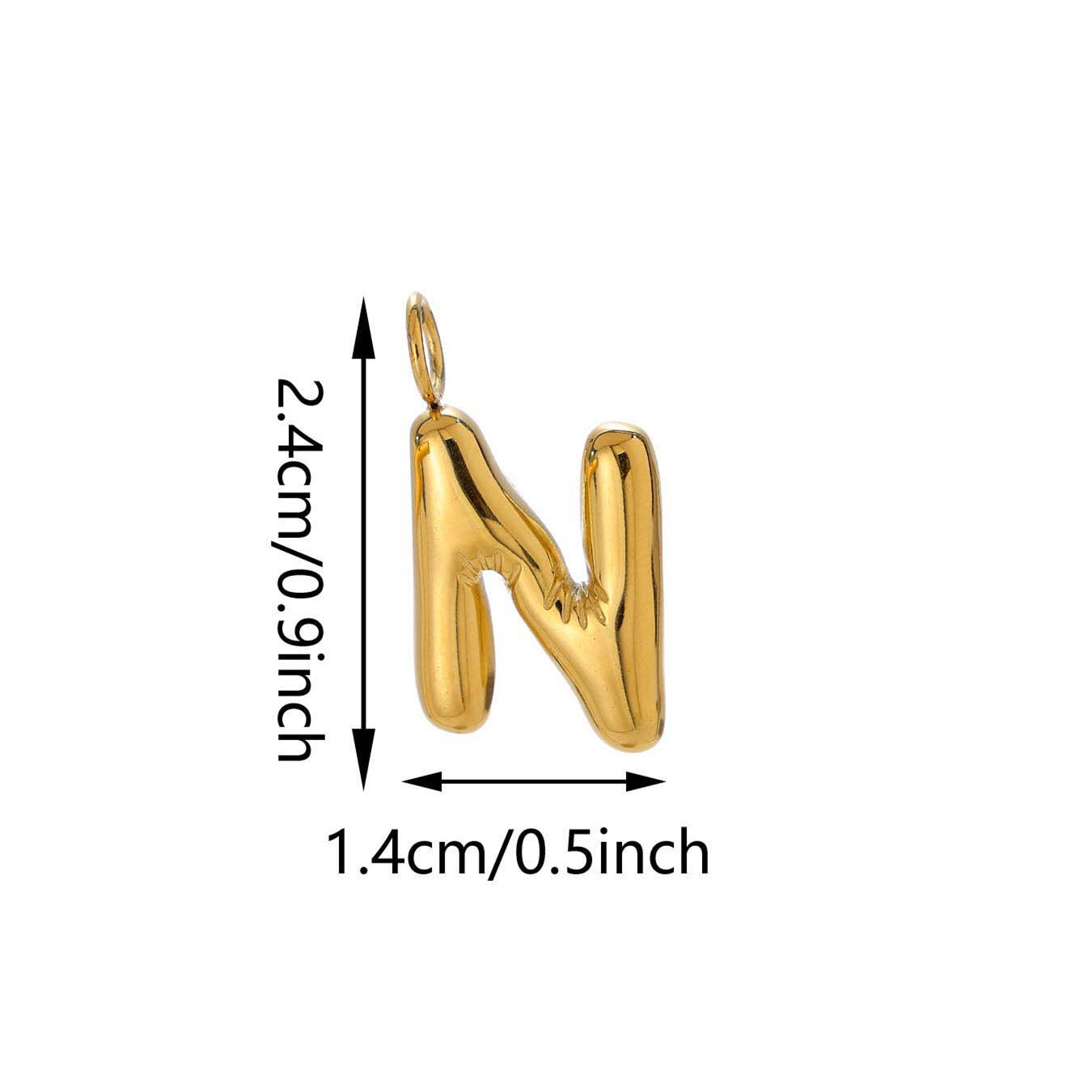 Elegant Plated Stainless Steel Letter Bag Charm