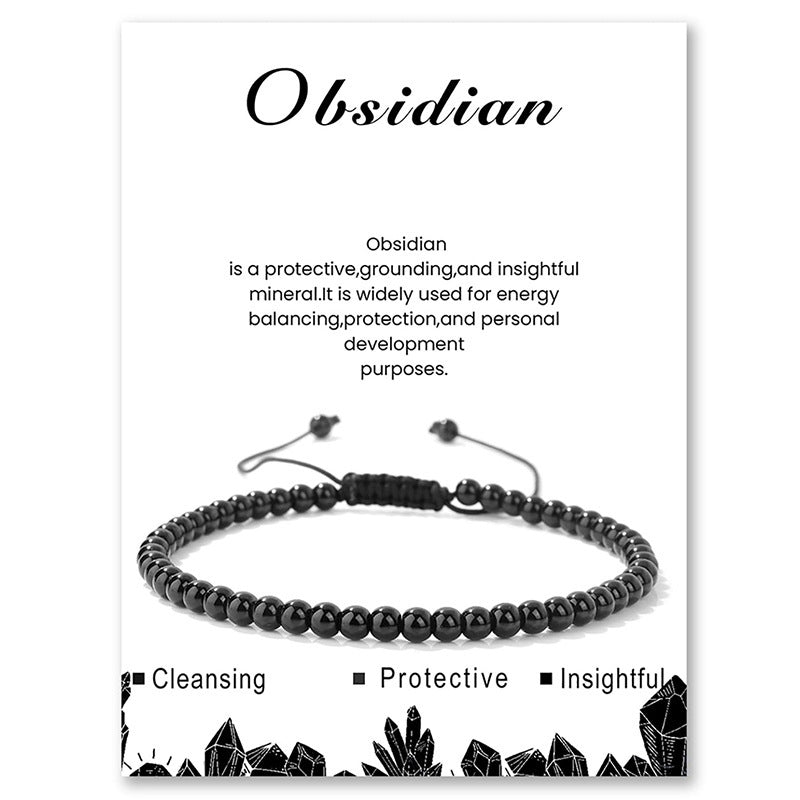 Fashionable Elegant Round Geometric Natural Amethyst Crystal Beaded Bracelet Unisex Handmade Jewelry