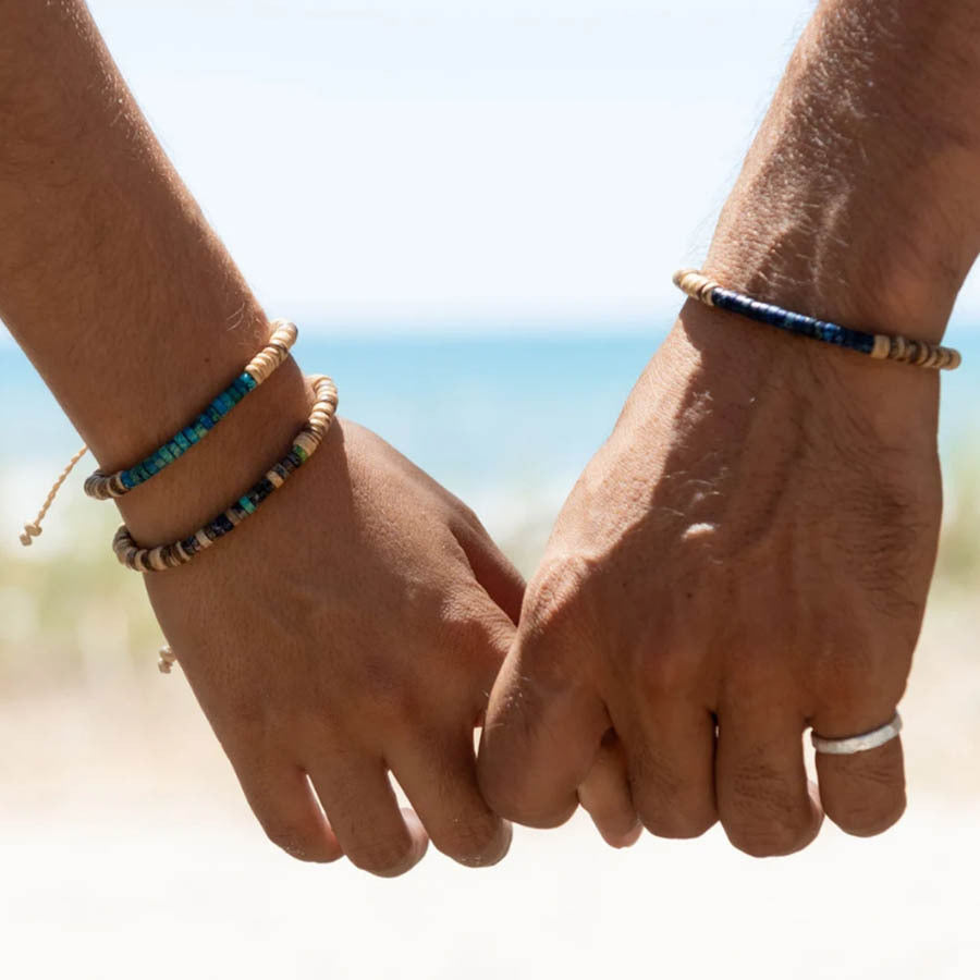 Fashion Round Wood and Natural Gemstone Beaded Bracelet for Unisex
