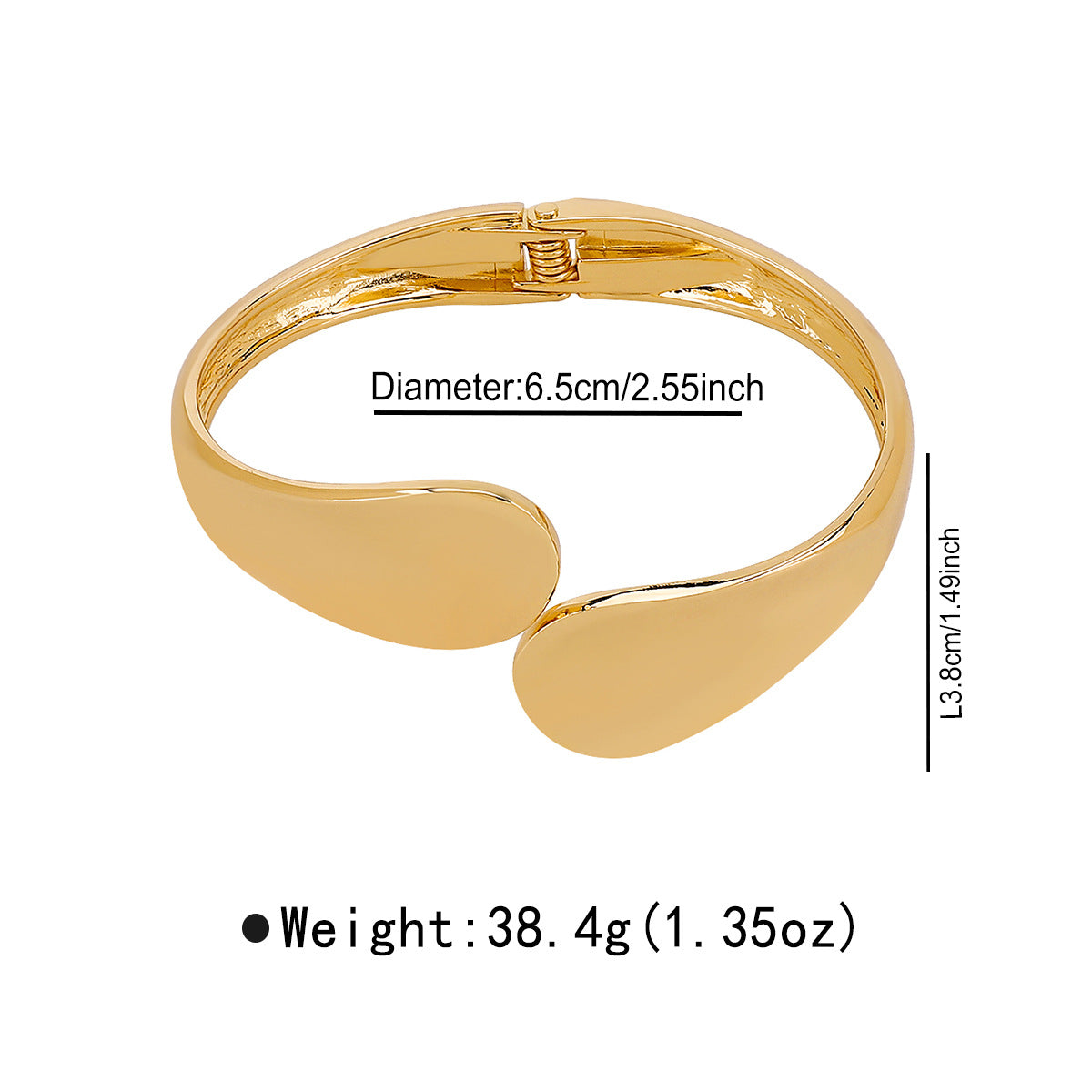Pulsera geométrica minimalista de primavera para mujer, hecha de aleación con acabado chapado