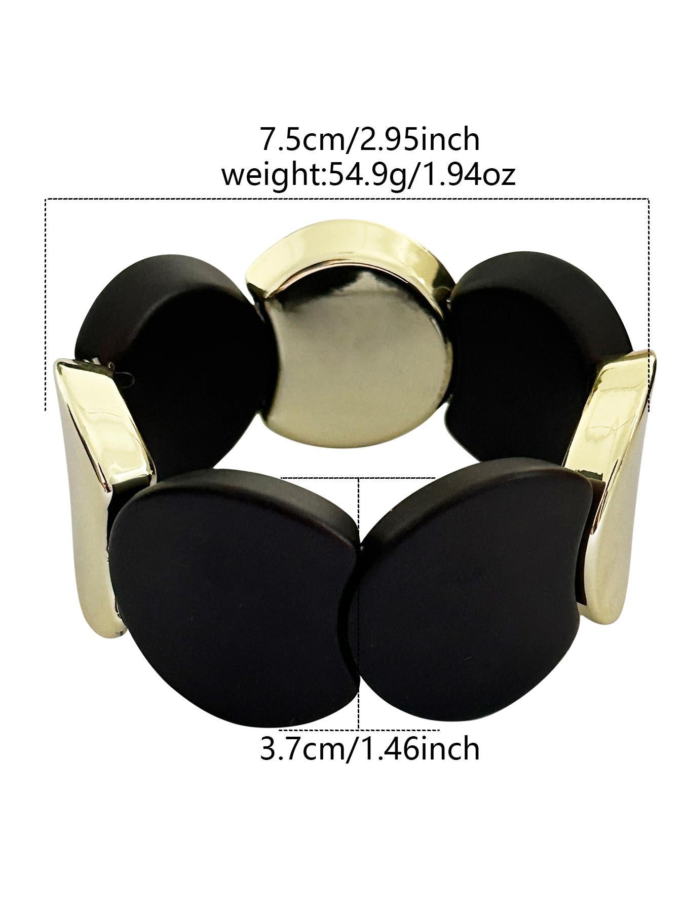 Bracciale in acrilico lucidato geometrico minimalista con perline fatte a mano, tono marrone
