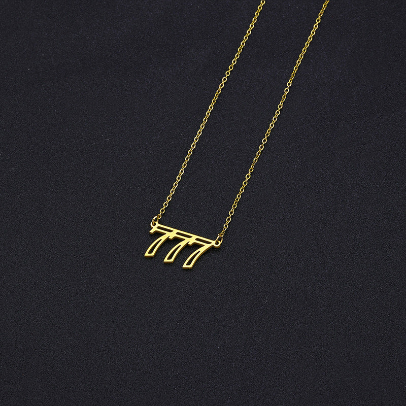 Collar Minimalista de Acero Inoxidable con Colgante de Número Grabado en Cadena O para Mujer