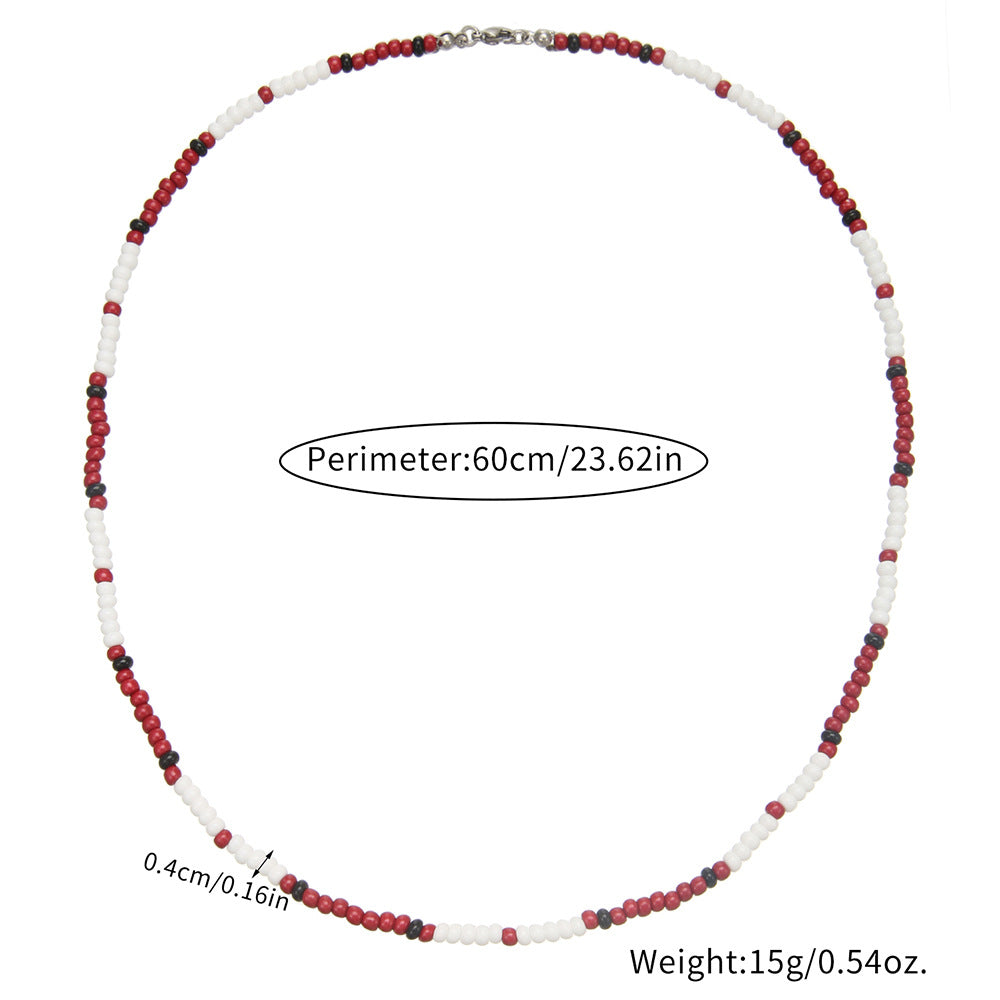 Bohemian Style Geometric Beaded Necklace for Men in Stainless Steel with O-Chain