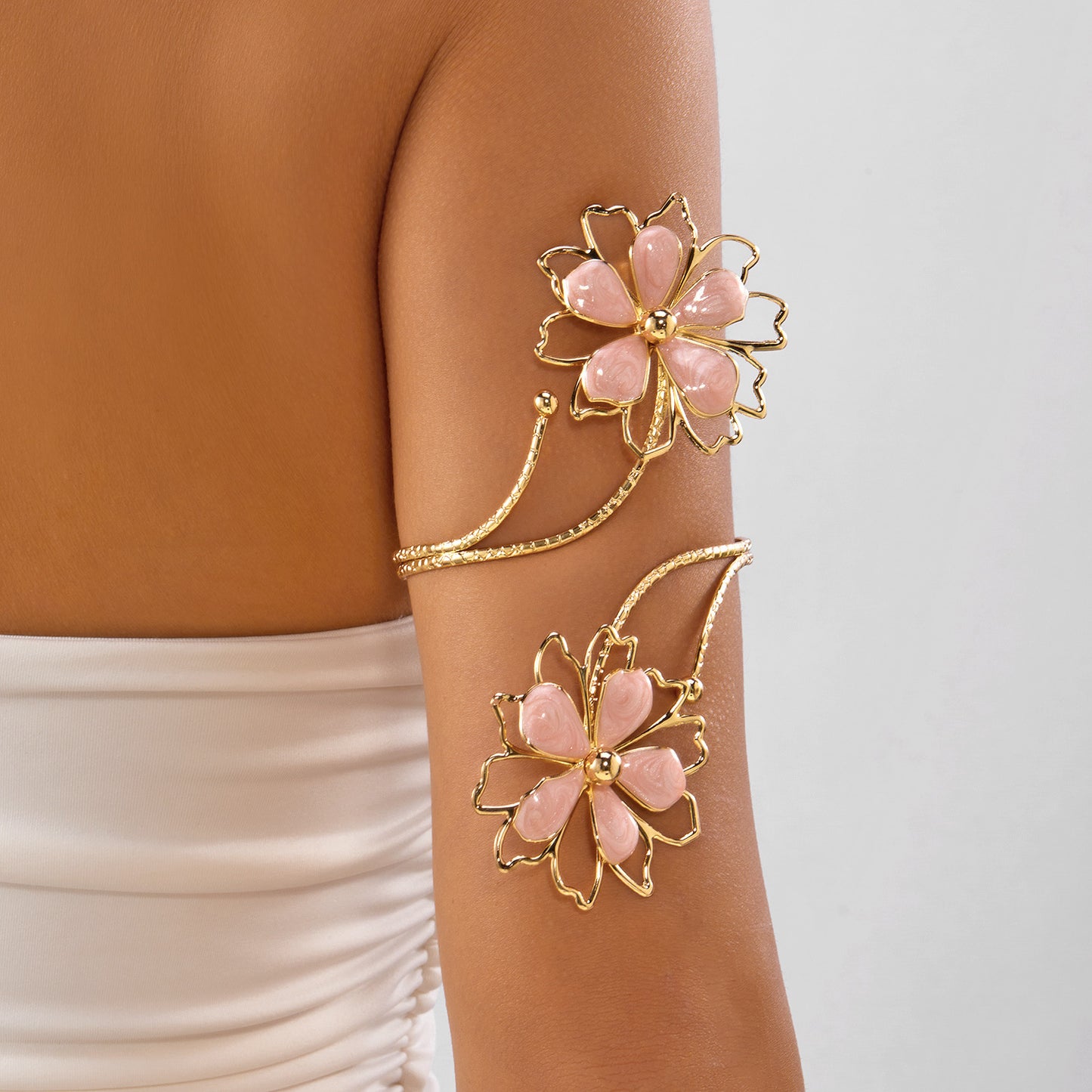 Casual Adjustable Starfish and Conch Flower Arm Cuff Alloy Plated Women