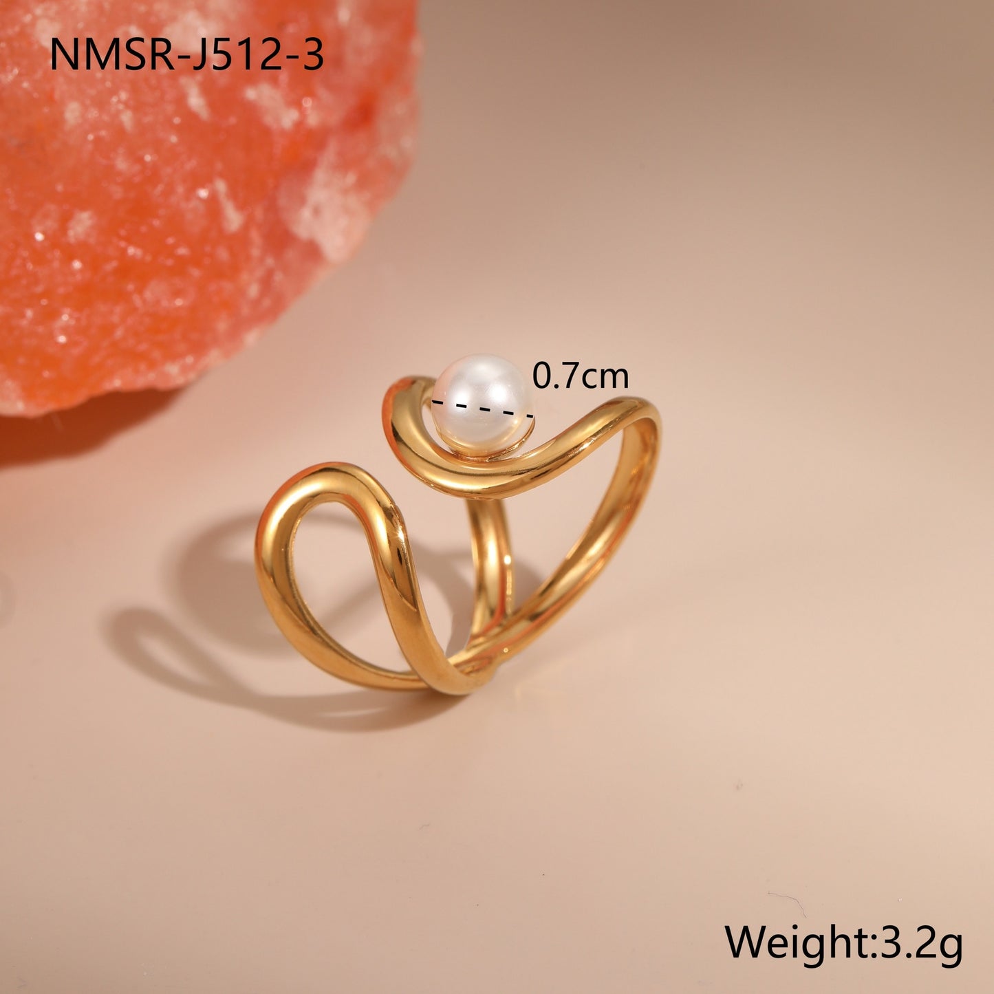 Minimalist Geometric Stainless Steel Ring with 18K Gold Plating Adjustable Open Band Elegant Luxury Women's Jewelry