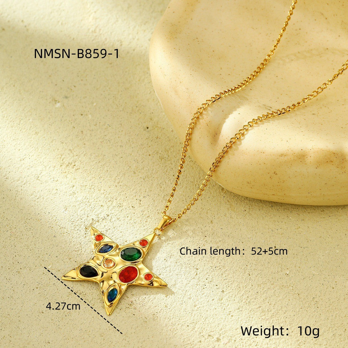 Collana da Donna Elegante a Cuore Geometrico in Acciaio Inossidabile con Intarsio in Zirconi Colorati